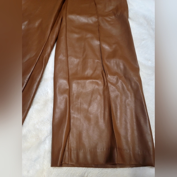 Women's Nine West Pleated Faux Leather Trouser - Picture 5 of 11